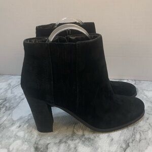 Carlos  suede leather ankle boots, zipper and heels